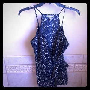 Polka dot wrap tank